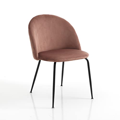 Wink Design Swan Pink Set mit 4 Stuhl, Rosa, Schwarz matt, 53x56xH76 cm von Wink Design