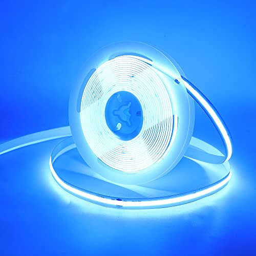 Wisada COB LED Streifen 1m, DC 5V 320 LEDs/m Dimmbar Flexibler LED Lichtband, Innenbereich Nicht Wasserdichte Eisblau COB LED Band Lichterketten mit Löten Sie Weiß Touch Dimmer für Schrankbeleuchtung von Wisada
