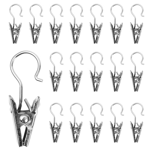 Wisebom 100 Stück Edelstahl Vorhang Clips, Metall Hängenden Haken, Vorhang Clips mit Haken für Vorhänge, Lichterketten, Foto, Home, Kunstdispla von Wisebom