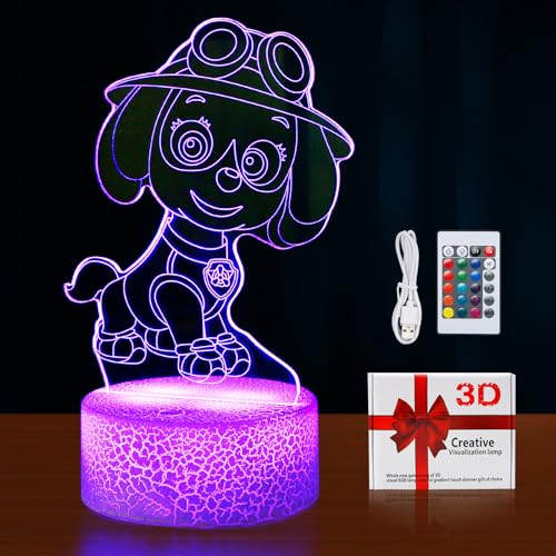 Nachtlicht für Kinder, 3D Steckdose Nachtlicht 18 Farbwechsel dimmbar, Kinder Nachttischlampe Weihnachten Geburtstagsgeschenk für Jungen und Mädchen von Wishstar