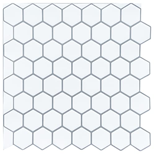 WoStick Fliesenaufkleber 3d Klebefliesen Küche Bad Küchenrückwand Folie Fliesen Selbstklebende Hexagon（10-Stück 30.5x30.5cm） von WoStick