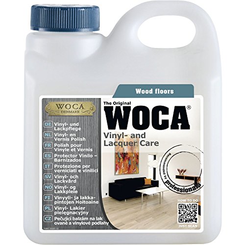 WOCA Vinyl- und Lackpflege 1 Liter | Pflege von Vinyl, Laminat und lackierten Parket-Böden, Transparent von WOCA