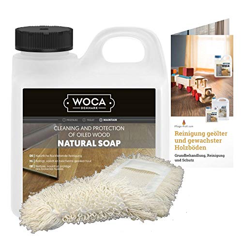 Woca Holzbodenseife natur 2,5 Liter inkl. Baumwollmop und Pflegeanleitung von WOCA