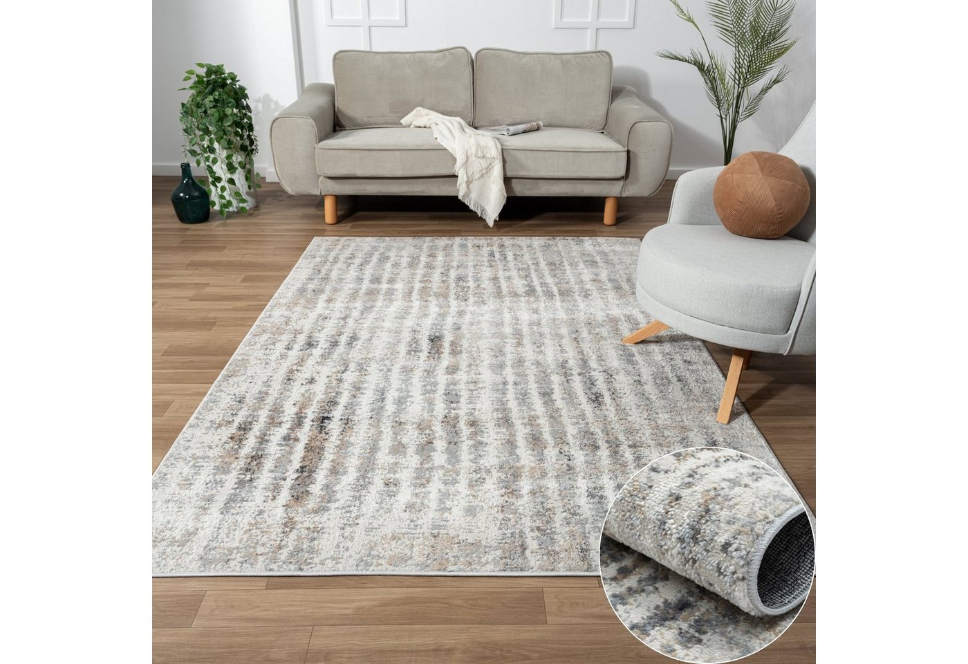 Teppich MY-RUG Aria, Kurzflor-Teppich 150x80cm, Wohnando, rechteckig, Höhe: 10 mm, weich, gemütlich, mit schönem Muster, flachgewebt von Wohnando
