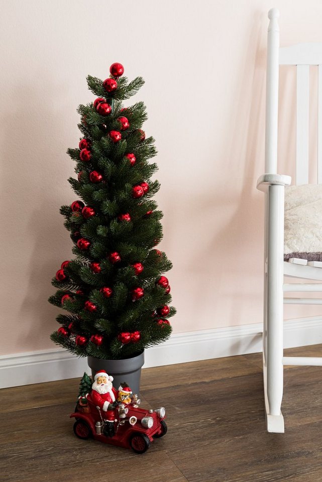 Wohnando Künstlicher Weihnachtsbaum Großer künstlicher Weihnachtsbaum mit roten Kugeln von Wohnando