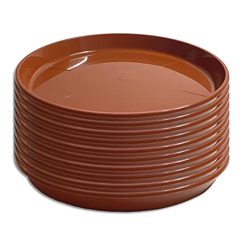 10 x Untersetzer für Blumentopf Pflanztopf rund Kunststoff Terracotta 9 verschiedene Größen zur Auswahl (Ø 27 cm) von Wohnkult