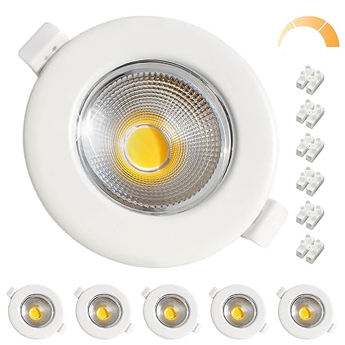 6er LED Einbaustrahler 10W Dimmbar Set LED Spots 230V Weiß Rund 4000K Neutralweiß Einbauleuchten 68mm 850LM für Küche Schlafzimmer von Wondlumi