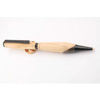 Holzschreiber , Kugelschreiber Aus Holz Drehkugelschreiber Holzkugelschreiber/Intarsie Mooreiche + Marmorierte Buche von WoodArtGermany