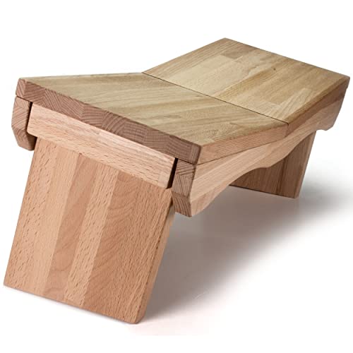WoodBi Meditationshocker aus Holz, Ergonomischer Sitz, Meditationsbank für Yoga, klappbar, 21cm hoch von WoodBi