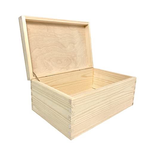 WoodGall Holzkiste mit Deckel klein 30x20x13cm – Aufbewahrungsbox Holz mit Deckel zu Hause – Holzbox Kiefer Natur für DIY – Spielzeug Kiste Holz – Idee für eine Geschenkbox Holz von WoodGall