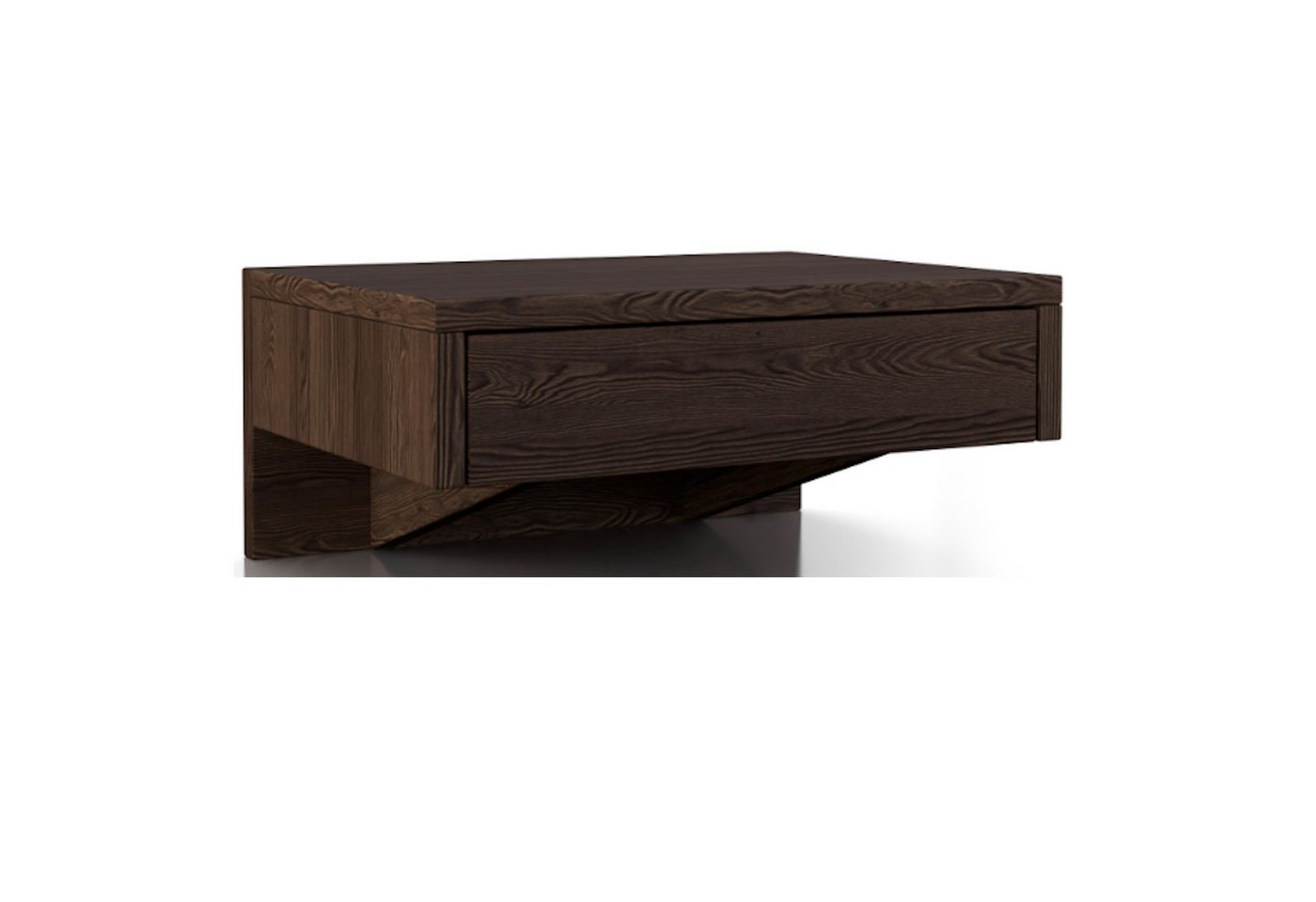 Woodek Design Nachttisch BO, schwebender Wandschrank mit Ablage (Ablagetisch aus Brauner Birke, 1-St., Funktionaler Wandregal), Minimalistische Nachtkonsole mit Schublade von Woodek Design