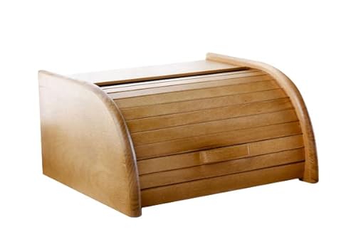 Brot-Box aus Holz, aufrollbar oder herunterklappbar, verschiedene Versionen erhältlich, holz, braun, S von Wooden World