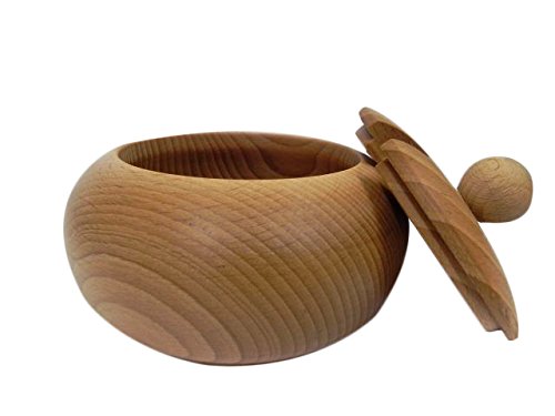 Zuckerdose aus Holz, mit Deckel und Löffel, ideal als Geschenk, Durchmesser 10 cm, C01 von Wooden World