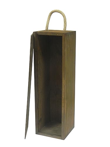 Wooden World - Holz Design Weinbox mit Schnurhalter - Braun von Wooden World