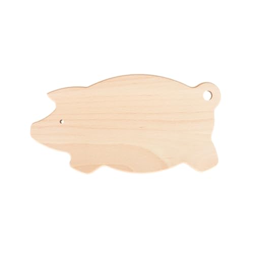 Wooden World – Holzschneidebrett, Servierbrett für Snacks oder Küchendekoration – in Form eines Schweins von Wooden World