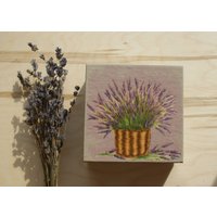 Lavendelbox, Holzbox, Kleine Box, Schmuckbox, Decoupage-Box, Blumenbox, Rustikale Box von WoodenstoriesArt