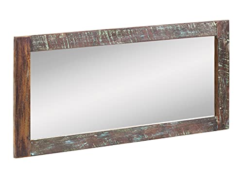 Woodkings® Bad Spiegel Sumana 130 cm Rahmen Holz braun Badspiegel mit Ablage Wandspiegel Badmöbel Badezimmermöbel Massivholz rechteckig von Woodkings