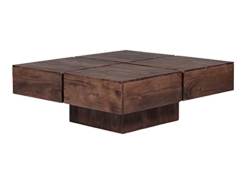 Woodkings® Couchtisch Amberley Echtholz modern, Design, Sofatisch, Massivholz exklusiv, Lounge Coffee Table (Akazie dunkel, 80x80) von Woodkings