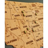 Push Pin Usa National Park Karte, Holz Karte Der Vereinigten Staaten Wohnung Dekor, Wandkunst 5. Jahrestag Geschenk, Reise von WoodyWoodUA