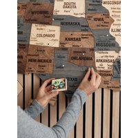 Us Holz Karte Wohnung Dekor Reise Geschenke, Push Pin 5. Jahrestag Geschenk Wand Kunst, Über Bett Der Vereinigten Staaten von WoodyWoodUA