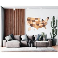 Usa Karte - Holz Der Vereinigten Staaten Wandkunst Us Reise Geschenk Push Pin Große Wanddekoration von WoodyWoodUA