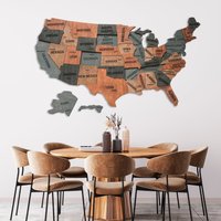 Usa Pin Karte Reise Geschenk - Holz Us Travel Map Board United States Wall Art New Home Wohnung Wohnungserwärmer von WoodyWoodUA