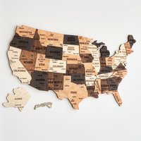 Usa Push Pin Karte Reisegeschenk - Holz Us Reisekarte Pinnwand Wandkunst Neues Zuhause Wohnung Einweihungsgeschenk von WoodyWoodUA