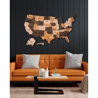 Usa Reise Karte, Holz Karte Wohnung Dekor, Push Pin United States Karte, 3D Us Wand Laser Cut Neue Geschenk von WoodyWoodUA