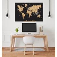 Weltkarte Aus Holz, Push Pin Weltkarte, Personalisierte Reisekarte, Über Dem Bett Dekor Kork Wohnung 3D von WoodyWoodUA