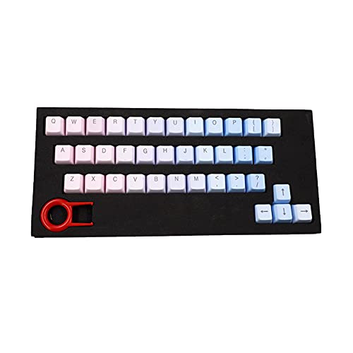 Worparsen PBT-Tastenkappen, mechanische Tastatur-Ersatzkappen, bunt, langlebig, wasserdicht, mit 37 Tasten, Rosa-Blau von Worparsen