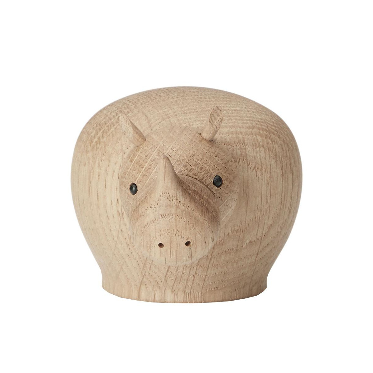 Woud - Rina Rhinoceros Holzfigur mini - eiche/matt lackiert/LxBxH 9,5x5,8x5,2cm von Woud