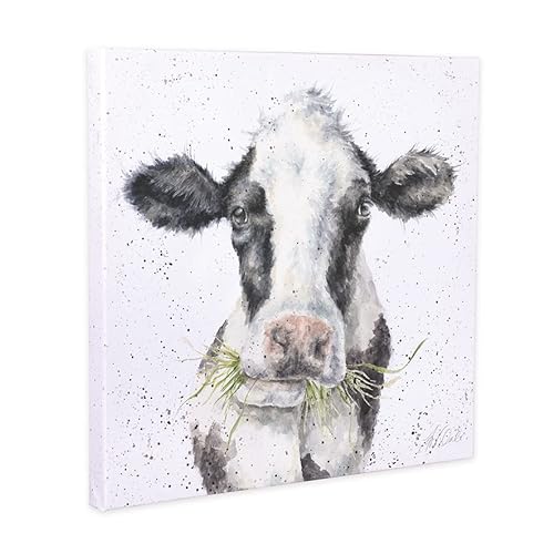 Wrendale Designs Leinwanddruck Milk Maid Kuh, quadratisch, 20 cm, Weiß von Wrendale Designs