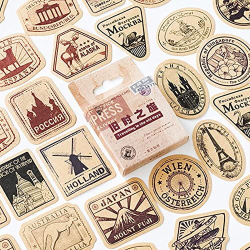 46pcs/box Vintage Travel Sticker Kraft Dekoratives Klebstoff -etikett Versiegelungsaufkleber Scrapbooking Diary Diy -alben von Wudaizhi