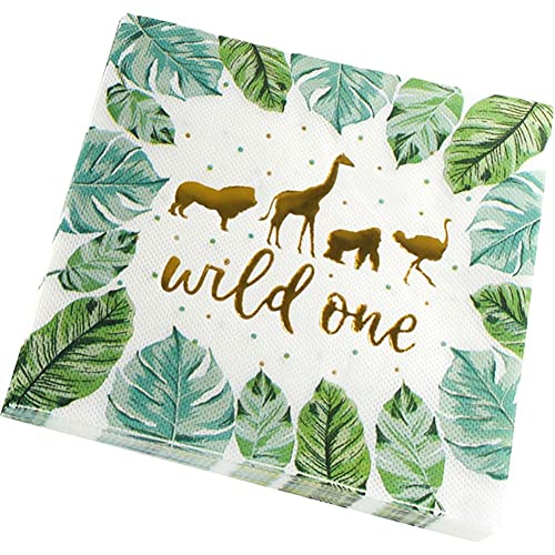 Wilde One "jungle Animal Servietten Kinderparty 1. Geburtstag Wildtiere Hawaii Themed Party Dekoration Gewebe von Wudaizhi