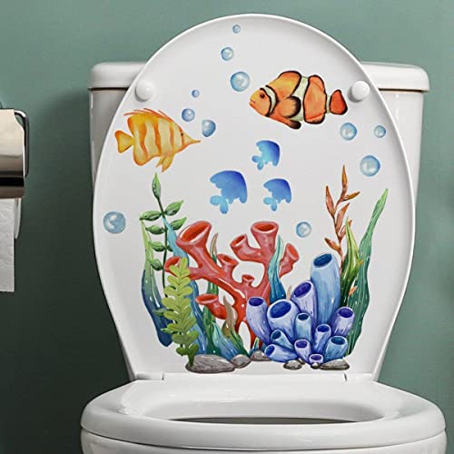 3d Undersea Fishs Decals Toilettendeckel Aufkleber Abnehmbar Wasserdichte Toilettensitz Aufkleber Für Badezimmer Wc Toiletten Toilettendekoration von Wudaizhi