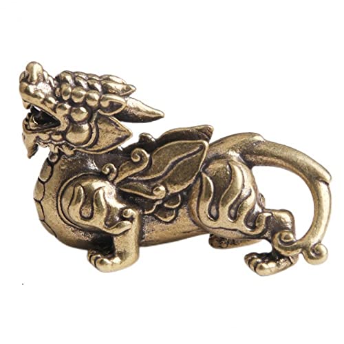 Wudaizhi Antike Kupfer Chinesische Mythische Pixiu Miniaturfiguren Ornamente Messing Lucky Animal Desktop Dekorationen von Wudaizhi