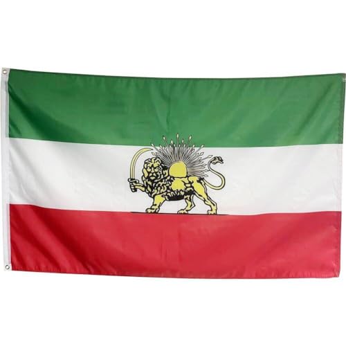 Wudaizhi Iranische Alte Persien-Flagge, Historische Iran-Flagge, Verfassungsflagge, Iran-proteste, Iranische Flagge, Sonnenkrone, Iranische Nationalflaggen Für Garten, Außen- Und Innenbereich von Wudaizhi