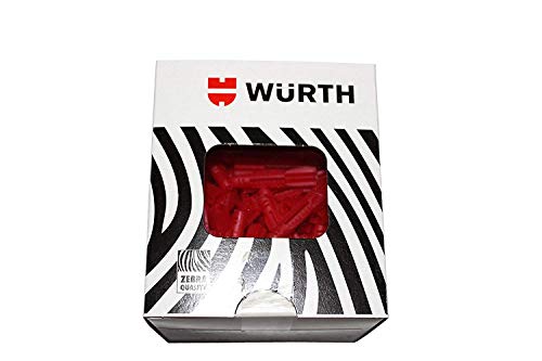 Würth 3221826 Rot Kunststoff-Allzweckdübel | 100x Zebra Shark | 10 x 61 mm Polyethylen Kragen von Würth