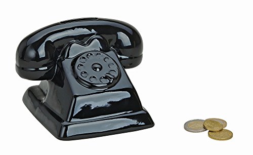 Spardose Telefon, Sparbüchse mit Schlüssel und Schloss, Kinder Sparschwein abschließbar klein retro von Wurm