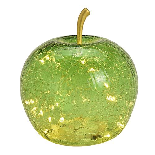 Dekoleuchte Apfel Leuchte (L) Glas, Hellgrün, Apfel Lampe mit LED Lichterkette, Dekolampe, Tischleuchte, Apfellampe von Wurm