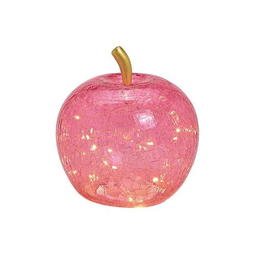 Lampe Apfel Leuchte (M) Glas, Rosa, Apfel Lampe mit LED Lichterkette, Dekoleuchte, Dekolampe, Tischleuchte, Apfellampe von Wurm