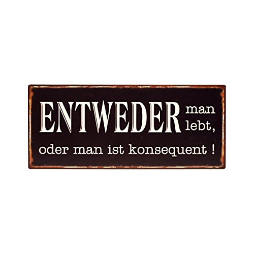 Wandbild Metall "Entweder man lebt.." 30x13cm von Wurm