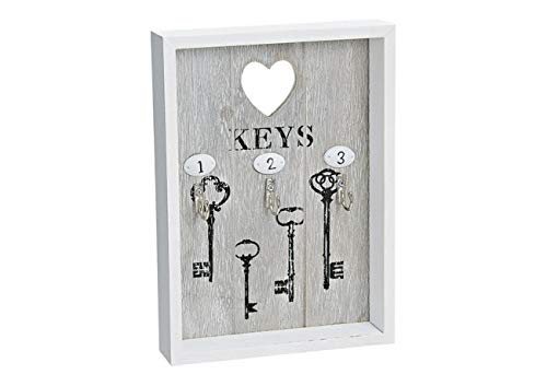 Belladecora 6X Schlüsselkasten mit 3 Haken aus Holz, B18 x T3 x H24 cm von Wurm