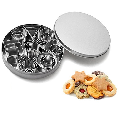 Mini Shapes Ausstechformen, 24 Stück, die 8 beliebtesten Mini-Ausstechformen in 3 Größen für Kekse, Zuckerguss, Zuckerguss, Kuchendekoration von Wuyue Hua