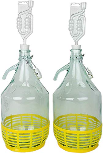 WysKonT 5L 10L 15L 20L 25L 30L Set Glasballon Gärballon Weinballon Glasflasche Gärröhrchen Gummistopfen Gärballon Glasflasche Flasche Weinballon (2) von WysKonT
