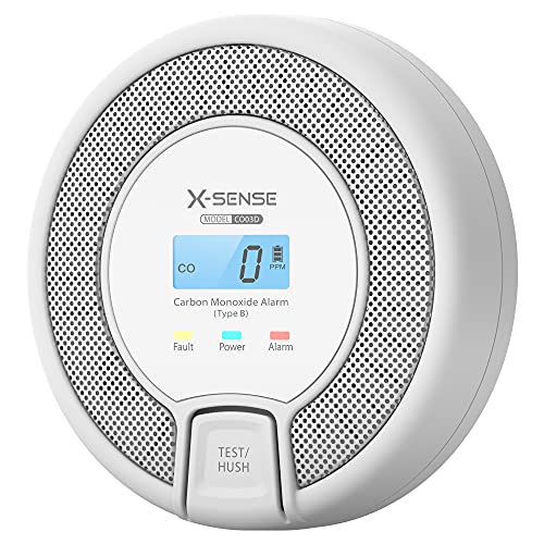 X-Sense CO Melder mit Digitalanzeige, Kohlenmonoxidmelder, Akkurater Sensor mit 10-Jahren Lebensdauer, Batterie Austauschbar, BSI Zertifiziert nach EN 50291, CO03D von X-Sense