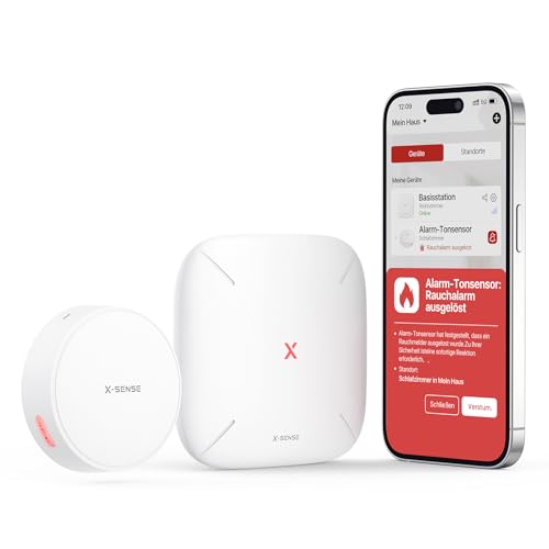 X-Sense Smart Alarm Listener für Rauch- und Kohlenmonoxidmelder, kostenlose Echtzeitwarnungen, funktioniert mit der SBS50-Basisstation, Nicht für Rauch- oder CO-Überwachung, SAL11 von X-Sense