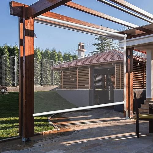 X1NGFU Transparente wasserdichte Rollo,PVC-Kunststoff-Regenschutz-Rollo,Outdoor Pergola Seitenzug-Rollo,Balkon Durchsichtige Rollo für Außen,Anpassbare,mit Zubehör,Breite x Höhe (180cm x 150cm) von X1NGFU