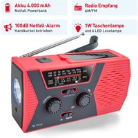 X4-TECH Portable FM/AM Solar Radio mit Taschen- und Leselampe USB von X4-Life