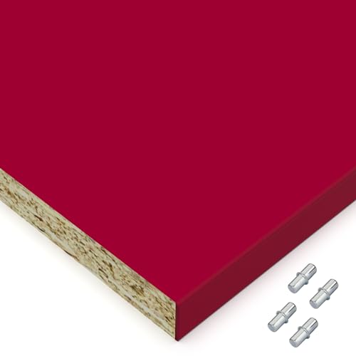 X57 Einlegeboden Regalboden Holzboden 19mm nach Wunschmaß max. 1000mm breit x 600mm tief Zuschnitt Anfertigung 2mm Umleimer ABS Kante (Rot) von X57